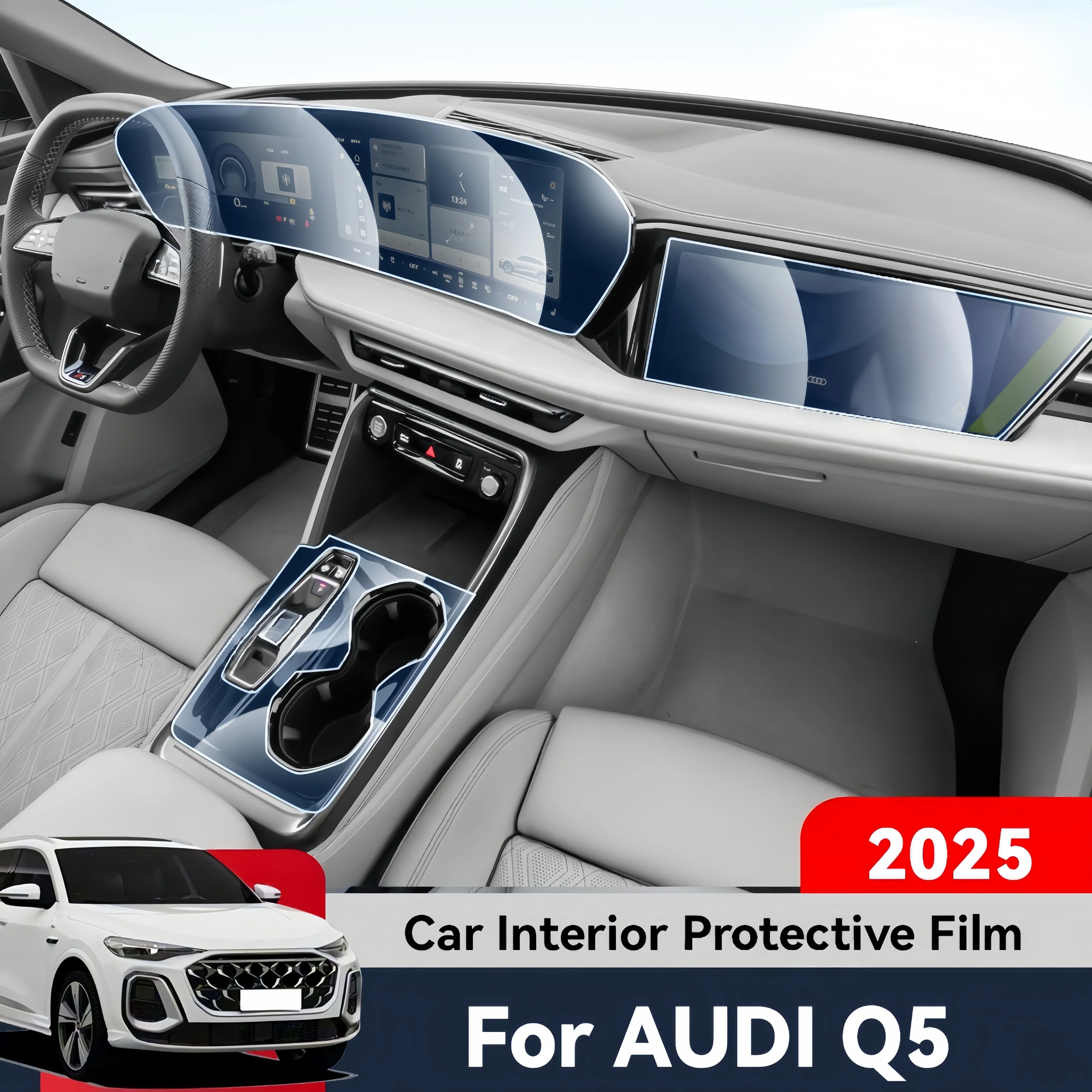 Auto Central Control Screen TPU Navigation Anti Scratch interior Protection Film GPS Navigation For AUDI Q5 2025