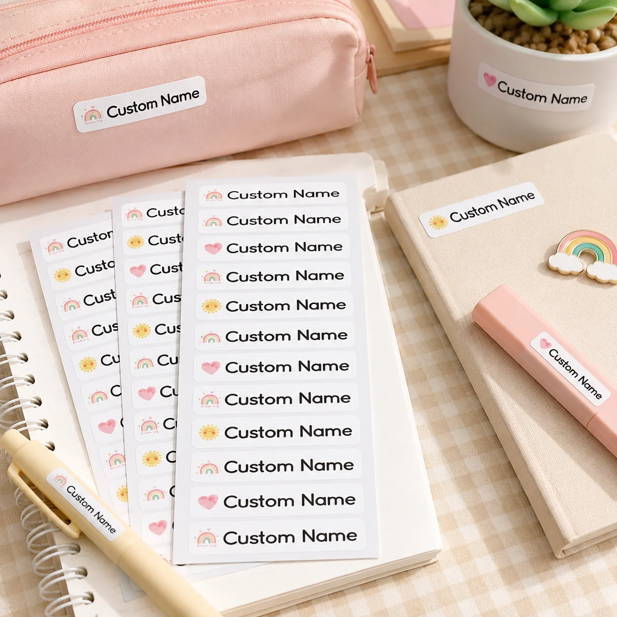 1 Sheet 54Pcs Personalized Name Stickers, Custom Waterproof Name Labels for Bottles, Pens, Lunch Boxes & Everyday Items view 4