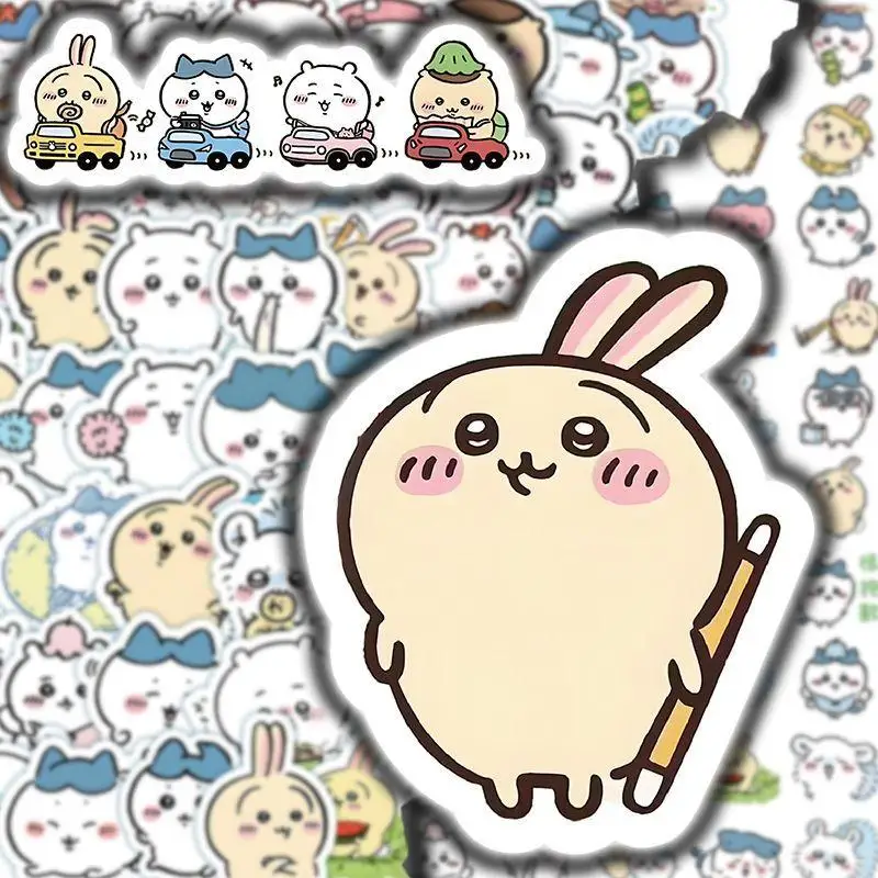 100Pcs Chiikawa Hachiware Usagi Creative Stickers Kawaii MINISO Series Cute Anime Student Cup Luggage Diy Mobile Tablet Sticker