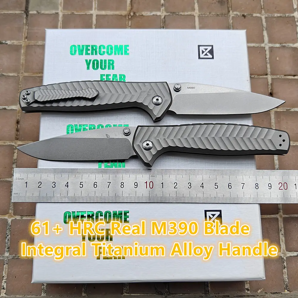Anthem 781 Integral Titanium Handle Real M390 Overcome Folding Knife Ceramic Bearings Pocket Kitchen Camping Outdoor EDC Tool - view 5