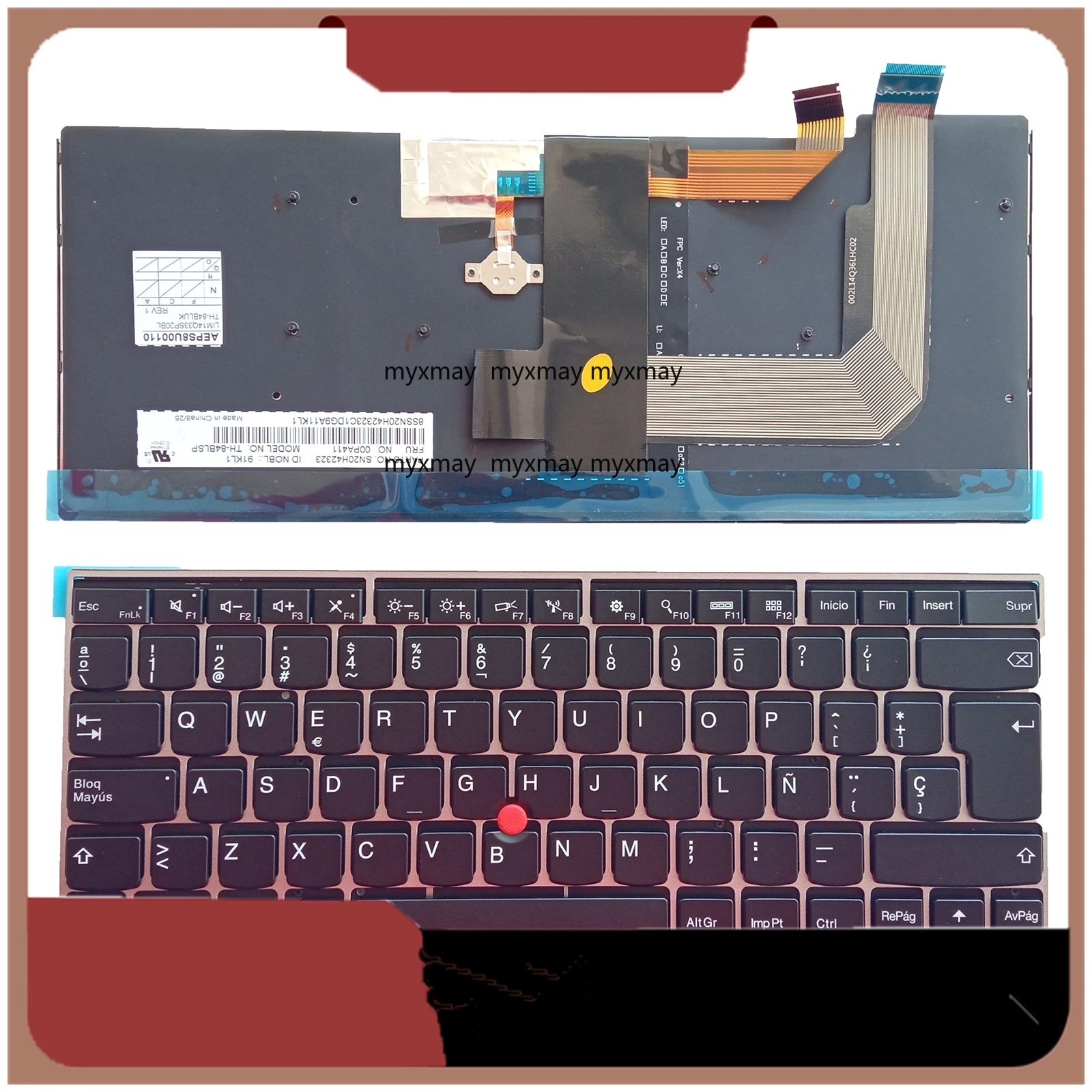 

Клавиатура с подсветкой SP для Lenovo Thinkpad 13 Gen 1/ Gen 2, T460S (20F9 20FA) T470S серебряная рамка