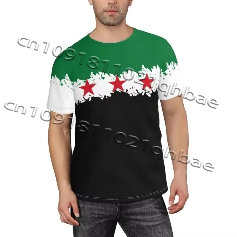

Free Syria Flag Graphic T-shirt Fashion Street Sport Oversized Pullover Top Syrian Outdoor Casual Pattern 2025 Fashion MOTO Tee