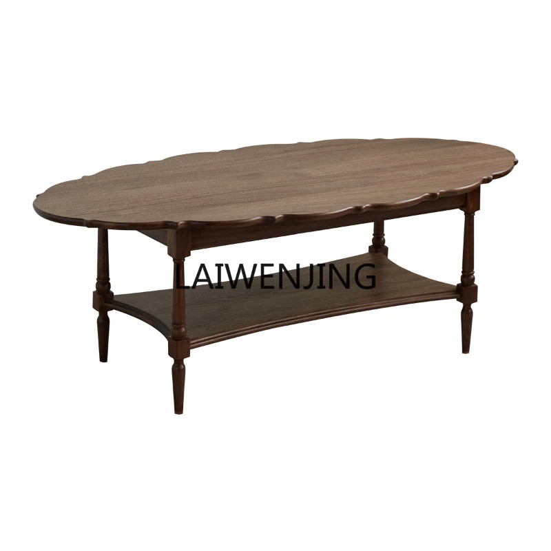 

MJY Nordic black walnut coffee table living room household small apartment Japanese-style low table solid wood table