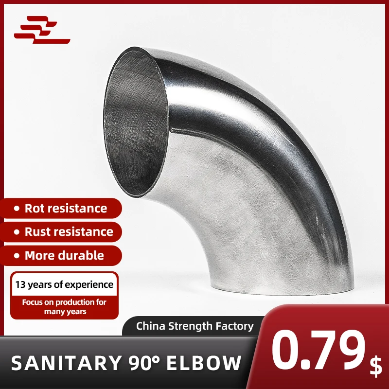

Sanitary elbow 304 stainless steel 90 degree internal and external mirror polishing stamping bright welded pipe fittings elbow