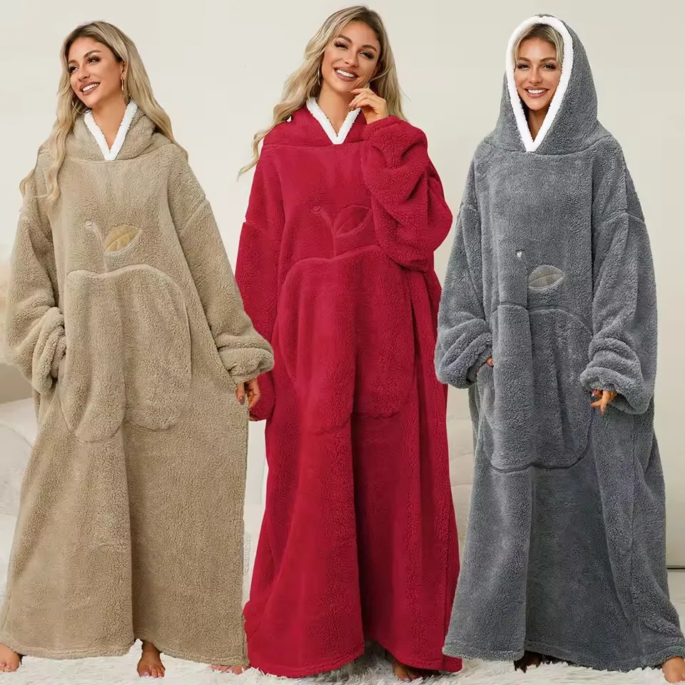 extra-long-wearable-blankets-winter-flannel-hooded-blanket-with-full-sleeves-men-women-cozy-soft-throw-adult-tv-blanket