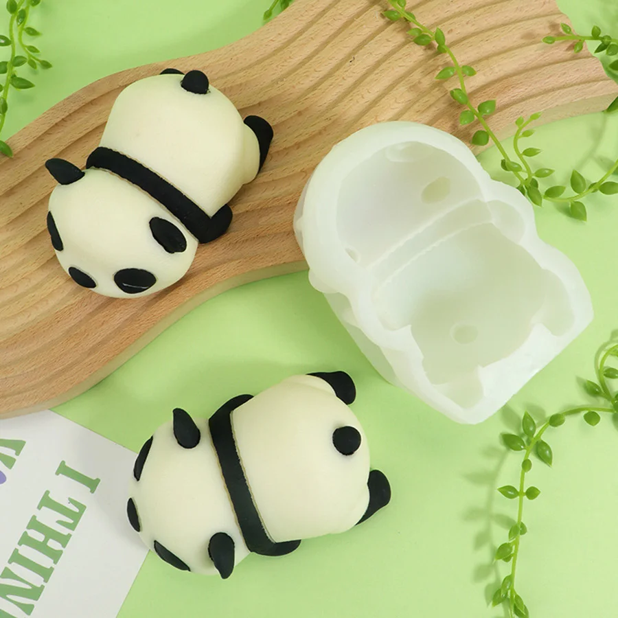 Silicone Panda Candle Mold Create Adorable Panda Shaped Candles for Home Decor and DIY Crafts High-Quality and Durable Design