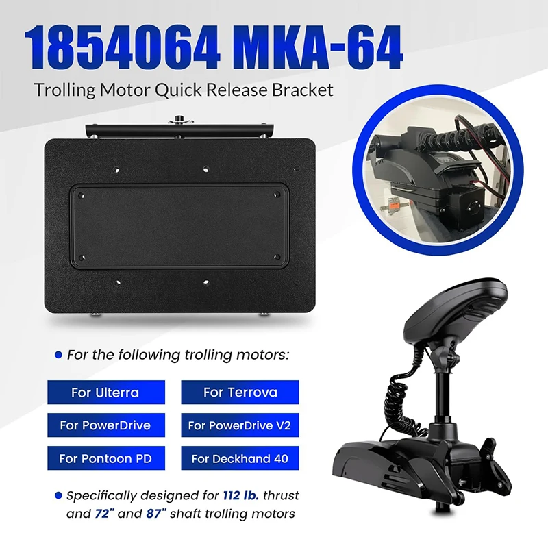 Quick-Release Bracket MKA-64 1854064, Composite Material, Fits Minn Kota Ulterra, Terrova, PowerDrive V2, PowerDrive Pontoon