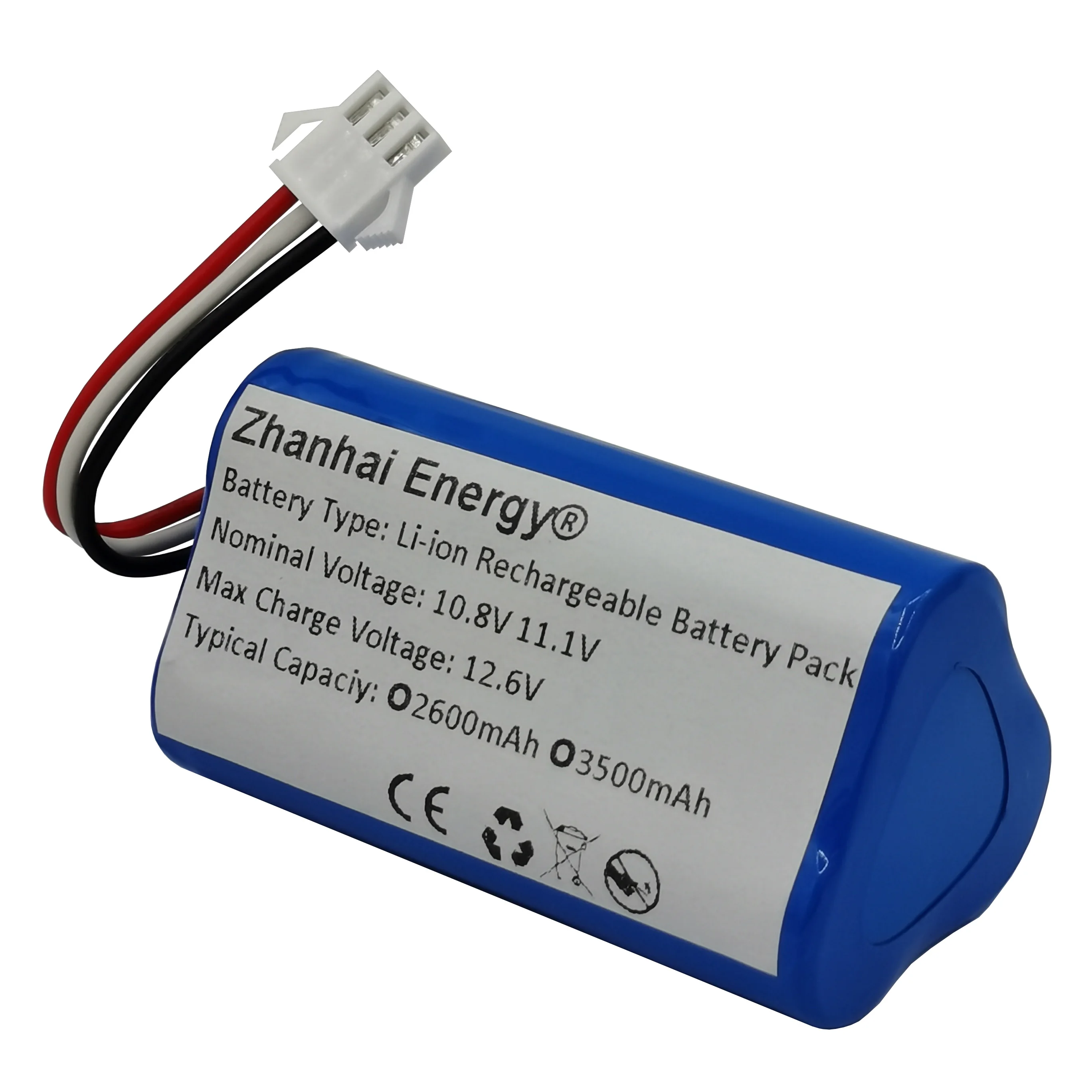 Bloco cilíndrico da bateria recarregável do li-íon de 10.8v 11.1v 2600mah 3500 para o vácuo d36a d36b d36c d36e da60 db35 do robô de ecovacs