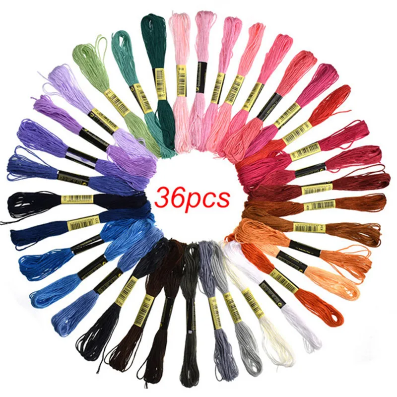 24/36 colors Cross Stitch Thread Floss Cross Stitch Cotton Sewing Skeins Embroidery Thread Floss Kit DIY Sewing Tools