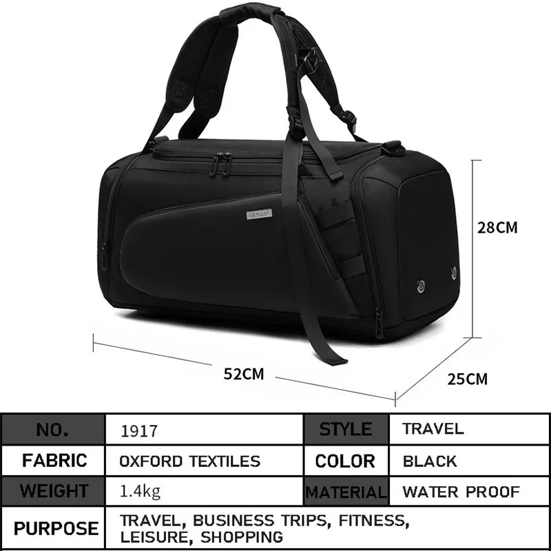 SWISS MILITARY Multifunction Men Travel Bag Large Capacity Luggage Handbag Male Waterproof Travel Duffel Bag Shoes Pocket