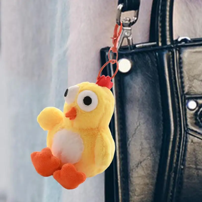 Stuffed Bag Charm Cute Chicken Keychain Charm Cute Plush Toy Bag Pendant Stuffed Animal Soft Keychain Charm For Bag Purse