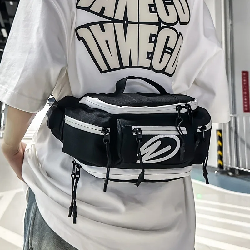 حقيبة خصر راقية لركوب الدراجات في الهواء الطلق ذات سعة كبيرة وحقيبة كروس بكتف واحد لتسلق الجبال والمشي لمسافات طويلة وحقيبة صدر عاكسة عصرية