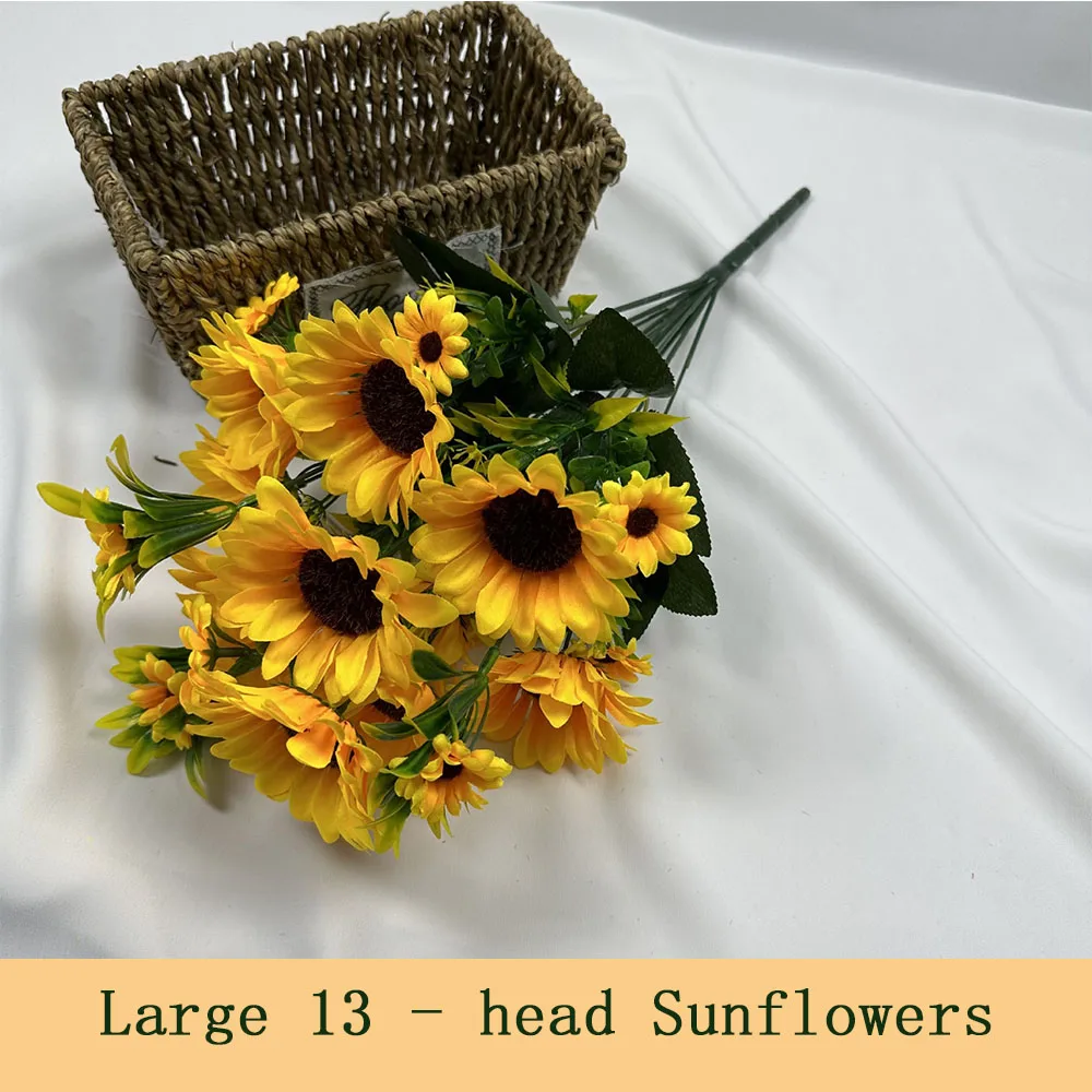 

Artificial Sunflower Fake Flower for Home Hotel Wedding Project Small Decorative Yellow Sunflower And Indoor Table Decoration