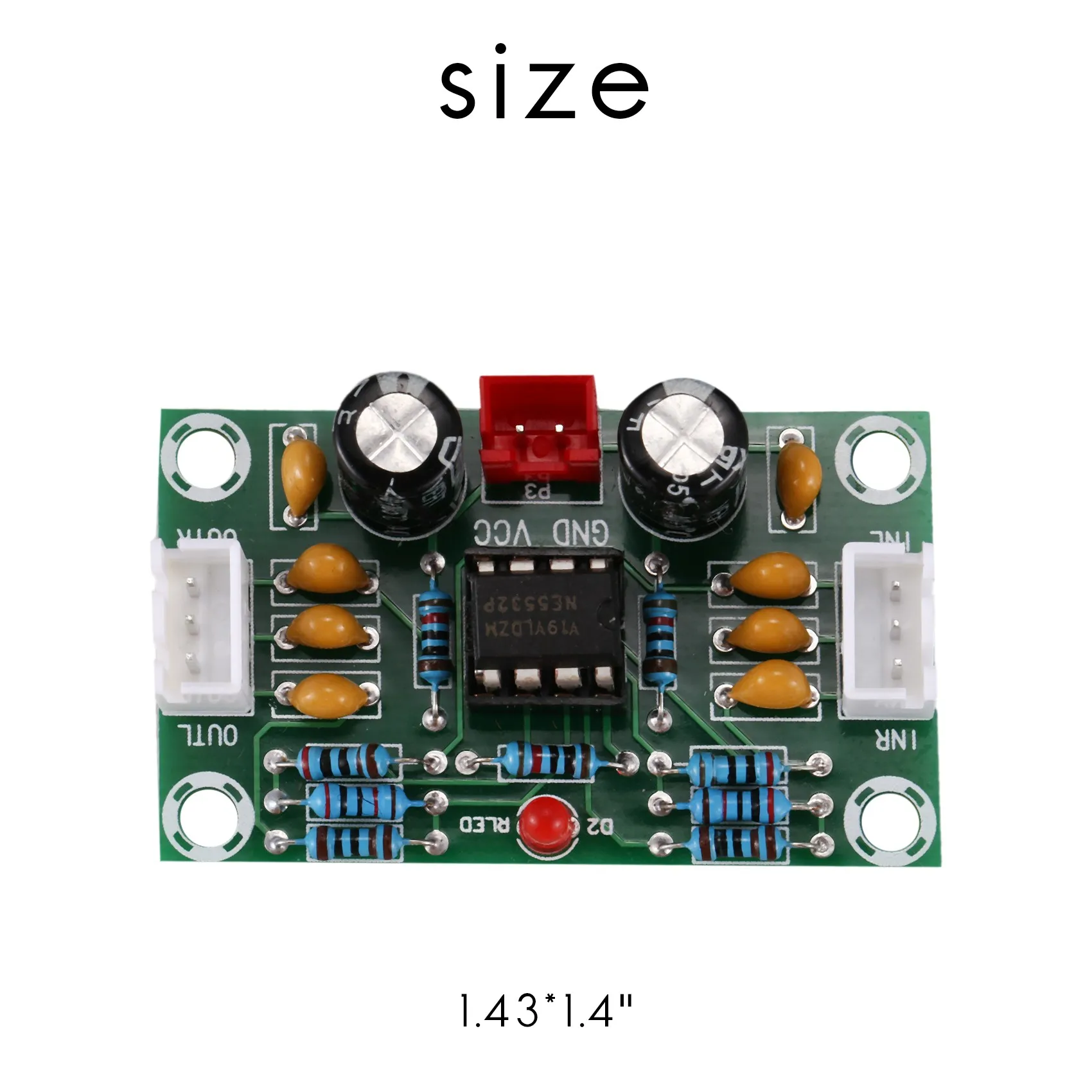 A98Z Mini Preamp Op Amp Module Amplifier Dual Channel NE5532 Preamplifier Tone Board 5 Times Wide Voltage 12-30V