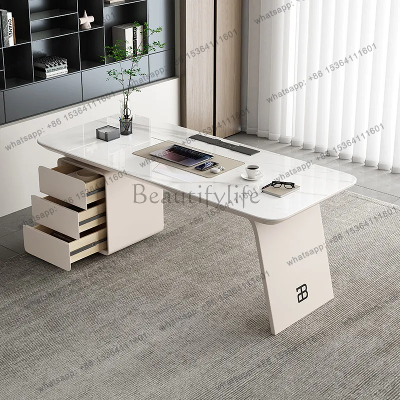 

Desk modern simple light luxury rock slab desk high-end home