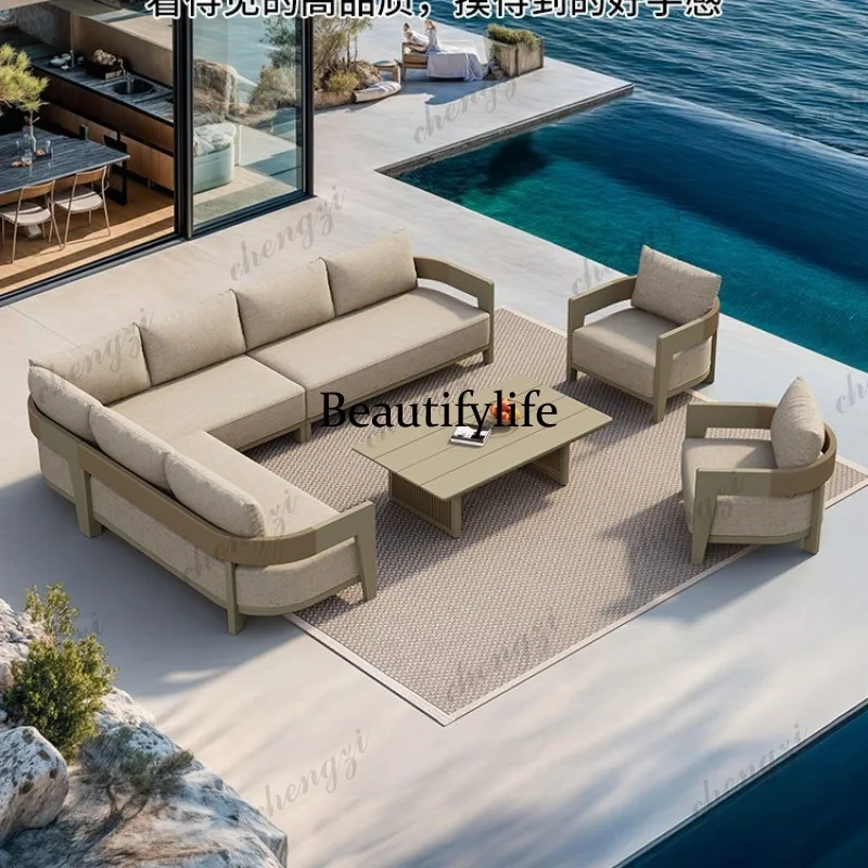 Outdoor sofa courtyard villa outdoor leisure garden hotel bed and breakfast terrace aluminum alloy sofa chair