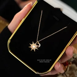 ITSMOS Opal Star Necklace Synthetic Opal Pendant Necklace Blue Opal Necklace October Birthstone Dainty Necklace for Women Gift