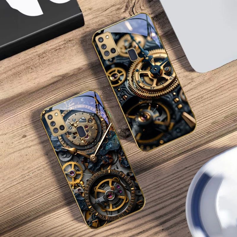 الدقة المعدنية والعتاد لسامسونج A 31 32 A33 A34 35 14 A15 13 16 25 26 50 52 53 54 55 56 70 71 72 73 الزجاج الذهبي جراب هاتف