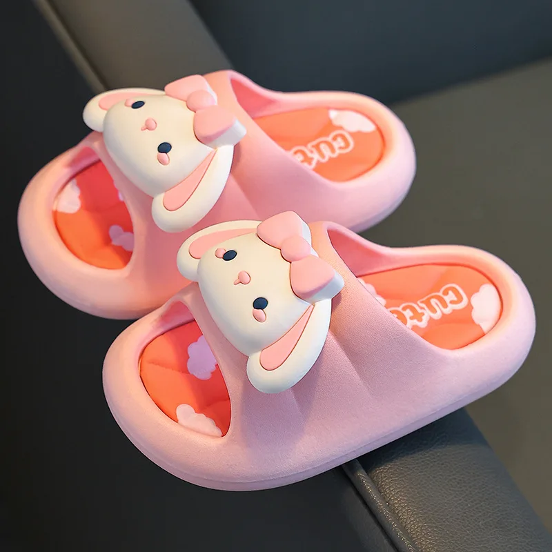 슬리퍼 Kid Slippers for Girl Thick Sole Home Shoes Summer New Flip-flops EVA Soft Non-slip Slippers Cute Cartoon Kids Shoe Pantufa