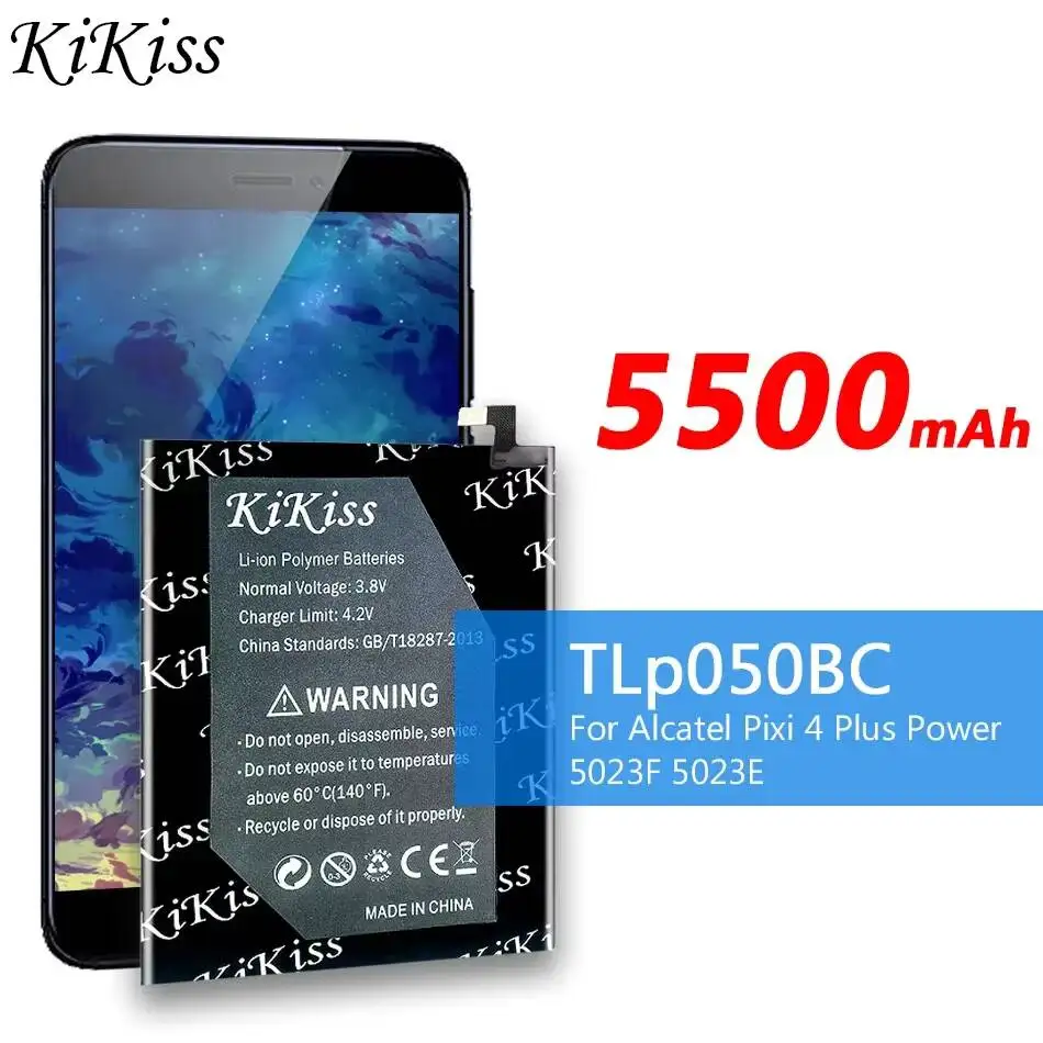 

Быстрая зарядка для мобильного телефона Alcatel Pixi 4 Plus Power 5023F 5023E, экологически чистый аккумулятор TLp050BC 5500 мАч