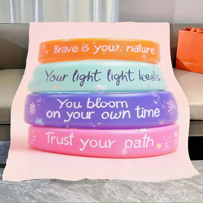 

Flannel Blanket-Soft Lightweight All-season Soft Inspirational Quotes Baby Blanket for Boys Girls Newborns