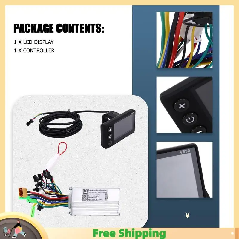 

X08A Electric Bicycle Controller Brushless Controller V890 LCD Display 350W Electric Bicycle Parts