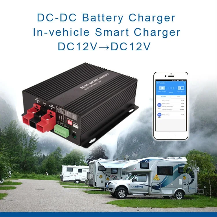 DC to DC 12V 30A smart Charger with Booster support Bluetooth app lithium battery Fully automatic charging temperature Charger