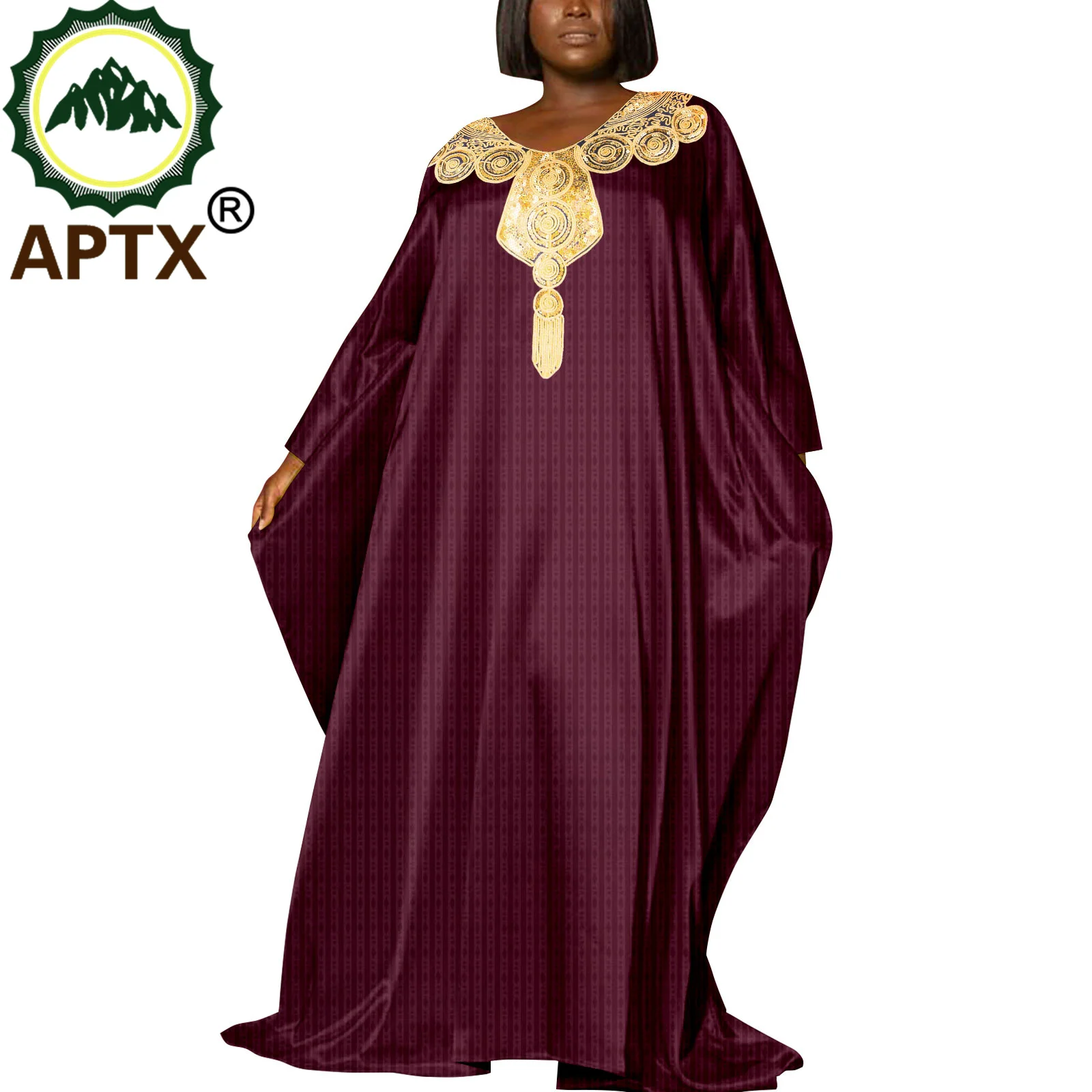 

Women Long Robes African Traditional Style Full Sleeve V-neck Loose Muslim Clothes Dashiki Dress Causal Event Church A2325010