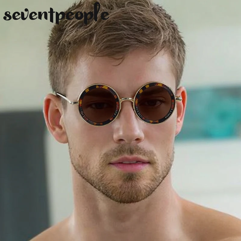 

Small Frame Round Steampunk Sunglasses Men 2025 Luxury Brand Vintage Metal Sunglass For Ladies Classic UV400 Protection Shades
