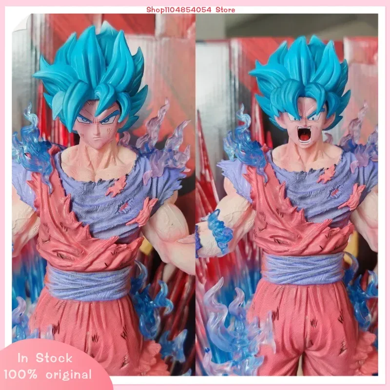 

Large Size Super Blue Realm King Fist Wu Empty Handed Dual Head Sculpture Can Replace Super Blue Wukong Model Desktop Ornament