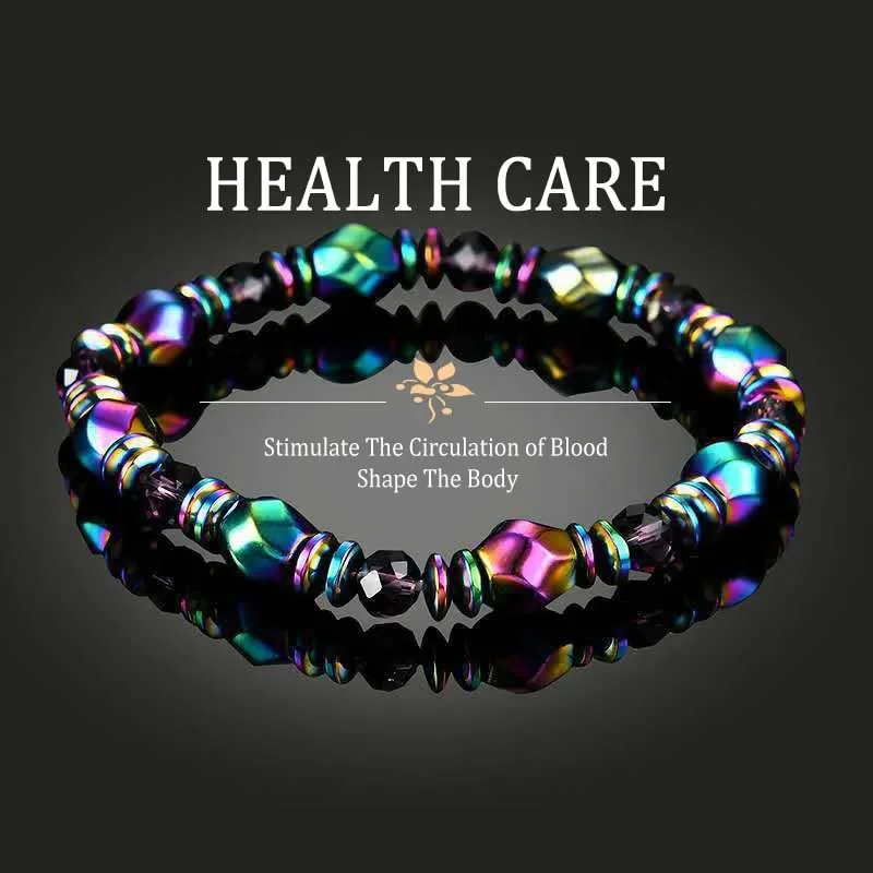 Pulseira magnética colorida para homens, terapia de cuidados com a saúde, emagrecimento do corpo, pulseiras de pedra natural irregular, presentes para amigos
