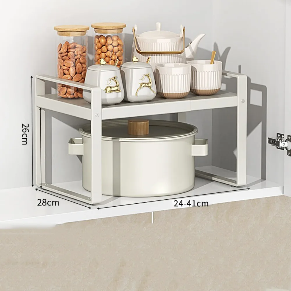 

Многоуровневый регулируемый кухонный органайзер, экономящий место, штабелируемая полка для хранения кухонной утвари, нержавеющая, расширяемая