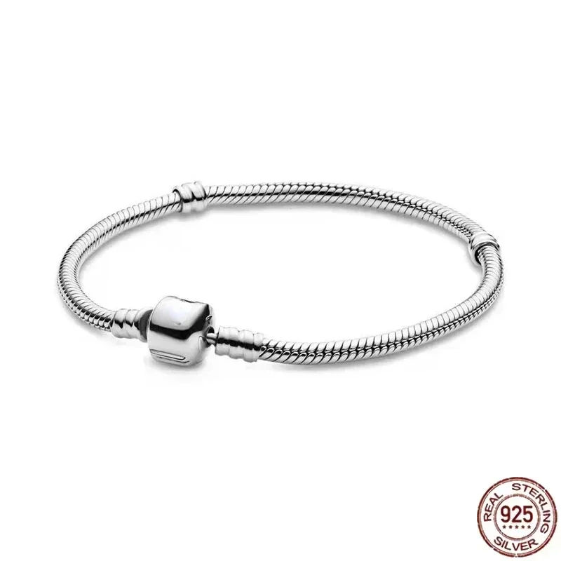 925 Sterling Silver Snake Chain DIY Charm Bracelet for Women Gift Jewelry with Bracelets for Women Браслет Серебряный