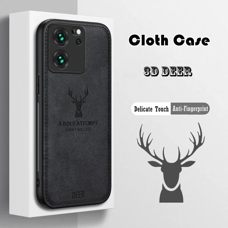 Fashion Cloth Phone Case for Xiaomi Mi 14 11 12 13T Ultra Lite Poco X6 M6 F6 F3 F4 F5 Pro Deer Elk Pattern Shockproof Back Cover