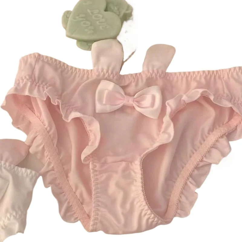 

Мягкие и нежные трусики с милыми кроличьими ушками для девочек, стильные, удобные, дышащие, с милым бантиком