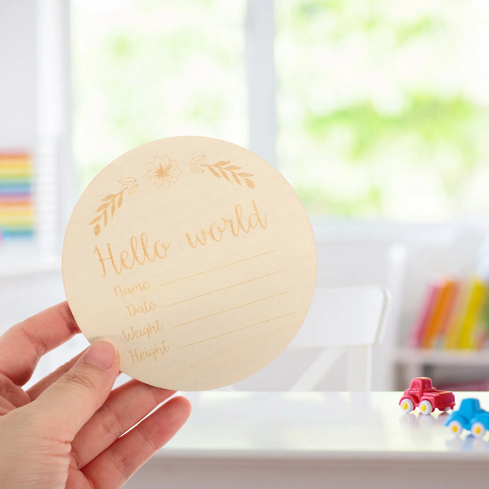 

14 Pcs Baby Growth Cards Welcome Sign Monthly Milestone Wood Discs Girl Signs for Boy Wooden