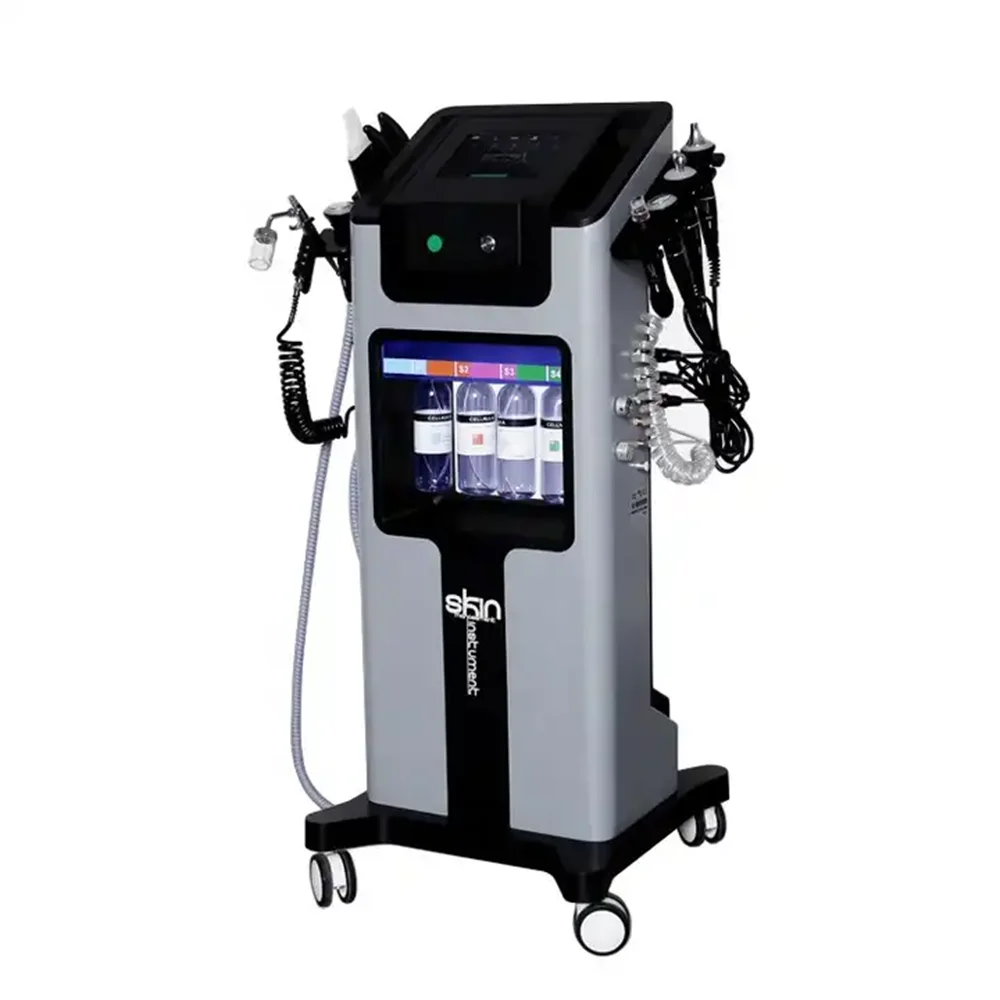 Multi-functional hydra oxygen jet peel facial deep cleansing rf skin tightening skin care machine