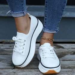 2022 Women's Shoes Women's Sports Shoes Low-heel Platform Casual Shoes Spring and Autumn Lace-up Outdoor Non-slip Walking