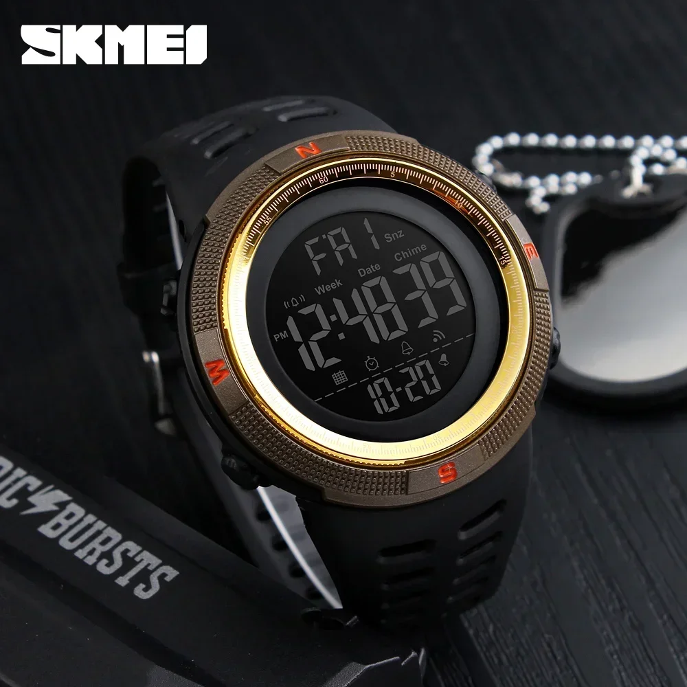 5 PCS/Set SKMEI 1251 Digital Watches for Men Sports Waterproof Countdown Mens Wristwatches Alarm Wholesale relojes para hombre