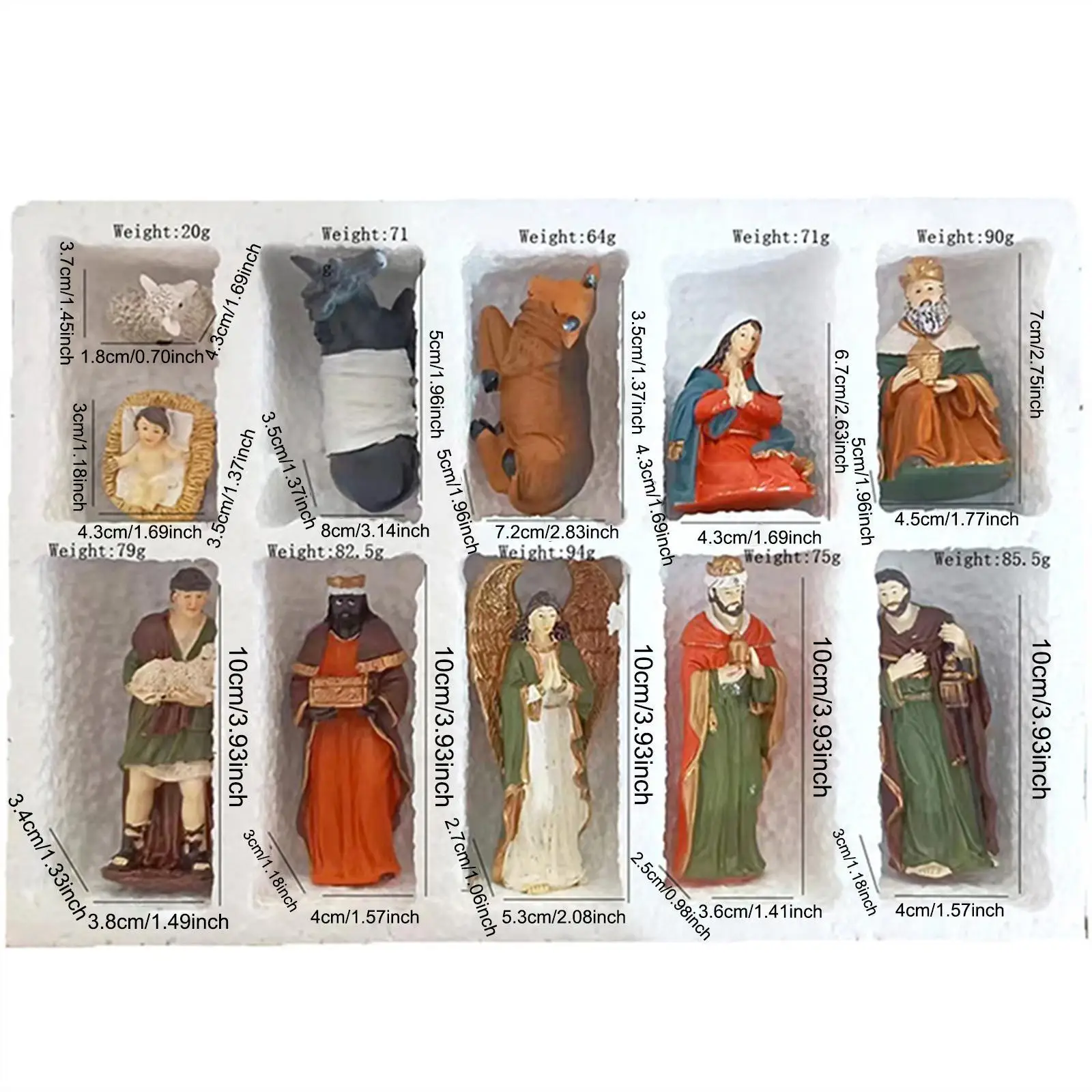 Christmas Nativity Scene Figurines Set Holiday Season Decor Easy to Use Resin Decorations Xmas Sculptures for Fireplace Bedroom