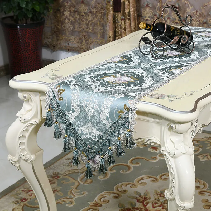 

Скатерть-дорожка в европейском стиле, скандинавская современная скатерть-дорожка для обеденного стола, декор для домашней тумбы под телевизор, жаккардовая вышитая скатерть-дорожка