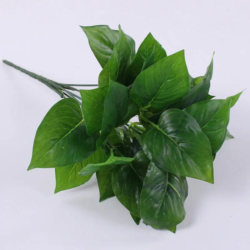 Nordic Artificial Leaf Plant Bouquet For Decoration Green PU Material Fake Plants Home Decor Wall Decoration Items Room Decors