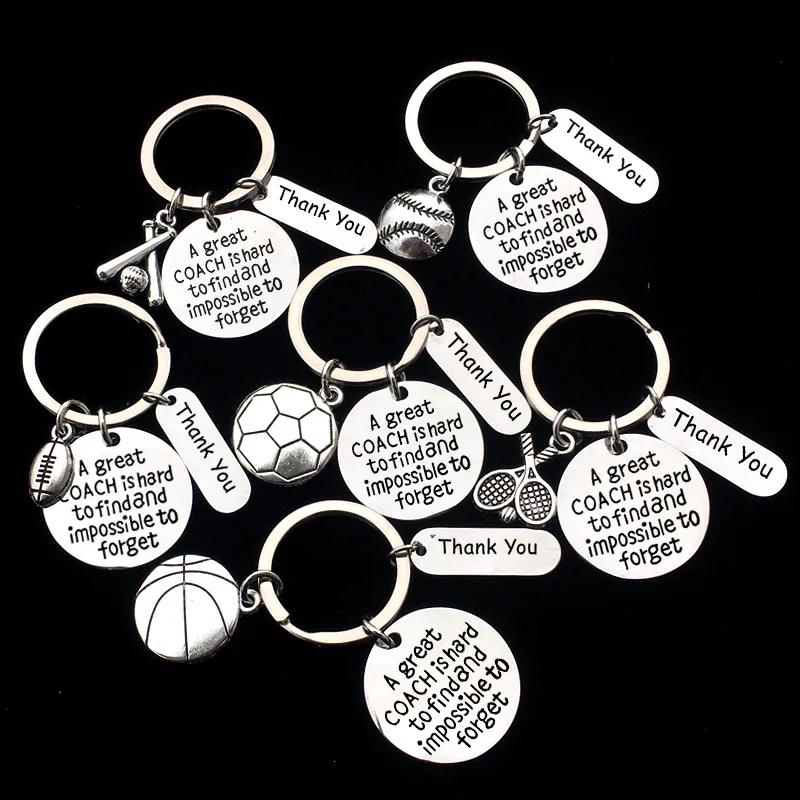 Thank You Gifts Keychain Coach Keychain, Softball FootBall Swimming Cheer Basketball Coach Gifts, Great Coach Is Hard to Find