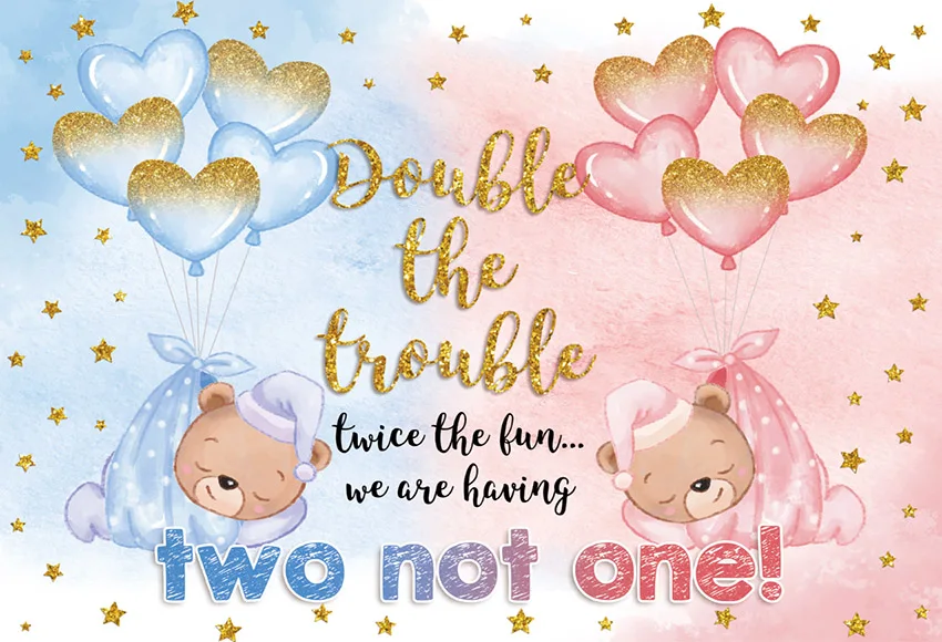 Mehofond ทารกแรกเกิดเพศเปิดเผยพื้นหลัง Twin ทารกหรือเด็กหญิงวันเกิดสีฟ้าสีชมพูการถ่ายภาพฉากหลัง Photo Studio