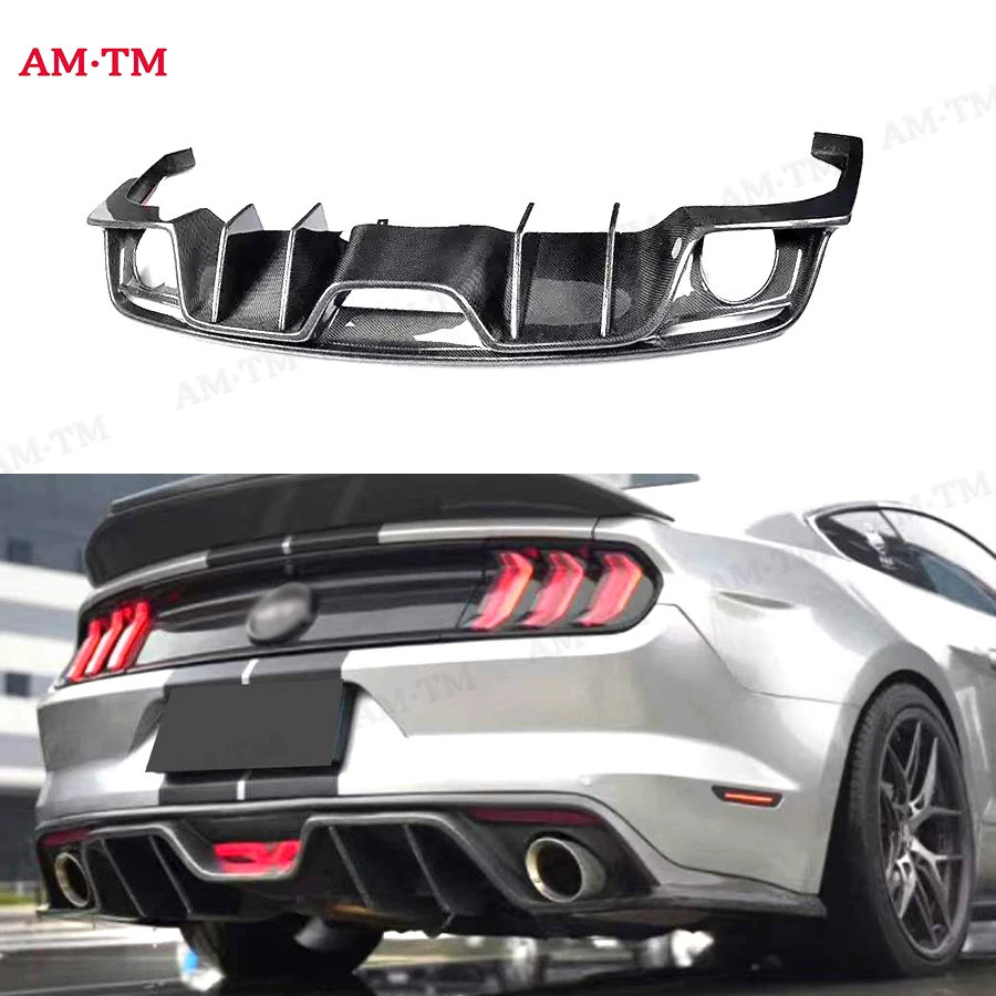 

Карбоновый задний диффузор-спойлер для бампера Ford Mustang 2015-2017, стиль AC, элементы обвеса, автомобильные аксессуары