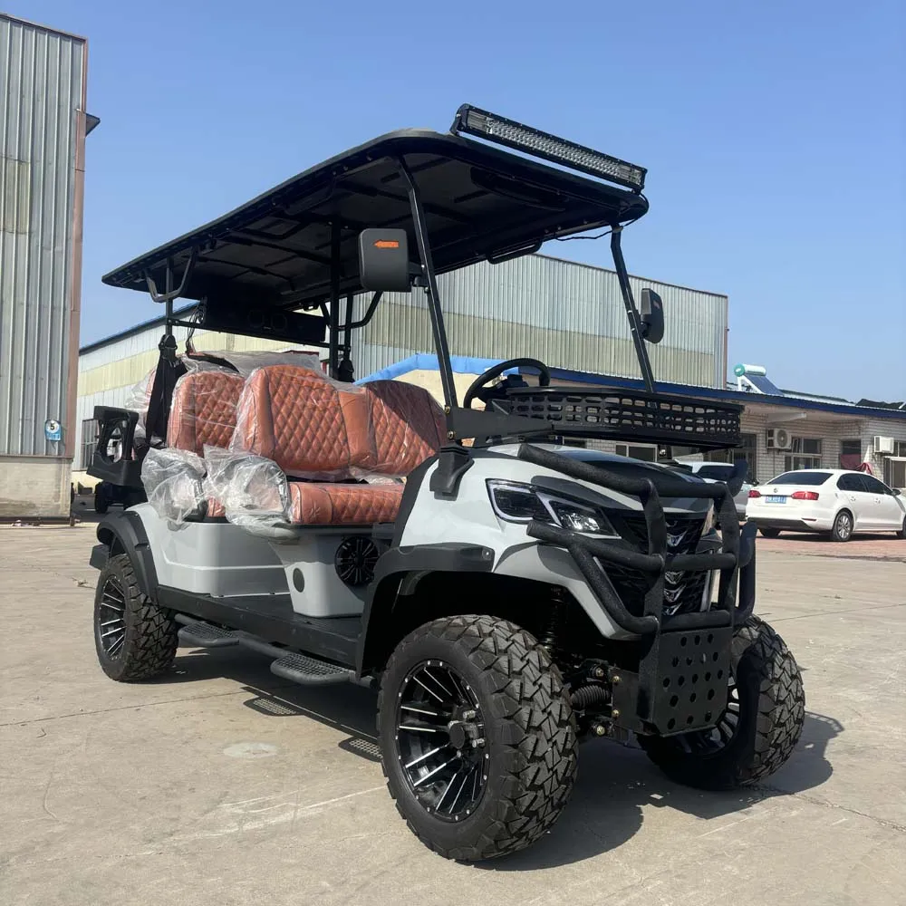 سعر الجملة 2 4 عربة جولف كهربائية للركاب الأكثر مبيعًا سيارة جولف حمراء 4 مقاعد مرتفعة على الطرق الوعرة عربة جولف #6