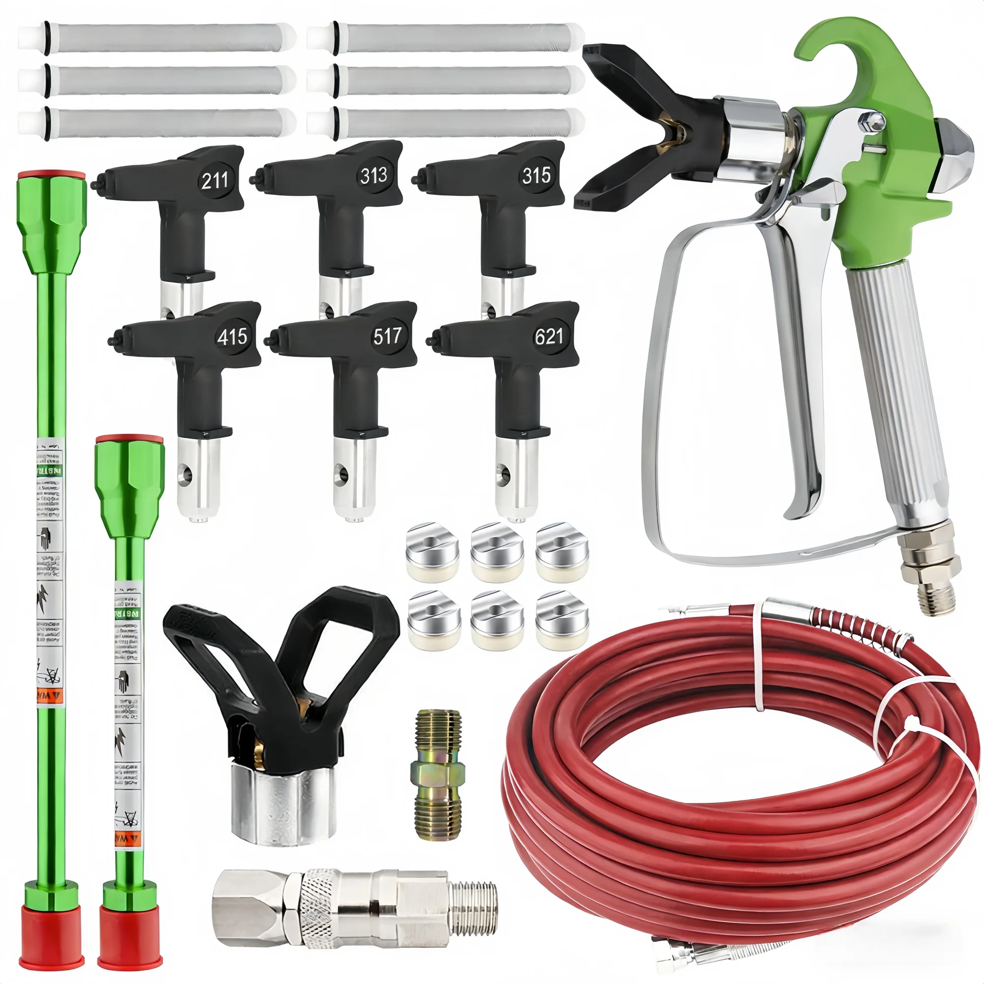 High Pressure Airless Paint Spray Gun with 517 Nozzle Extension Pole Kit Painting Tool
