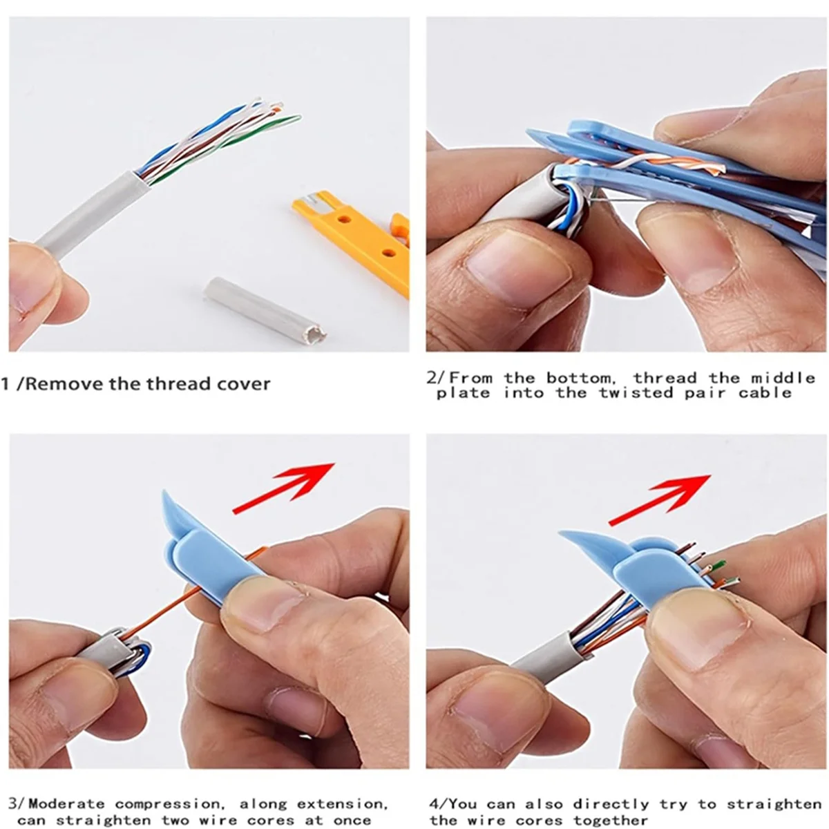

A002 5 шт., инструмент для разкрутки сетевого кабеля, выпрямитель для проводов CAT5/CAT5e/CAT6/CAT7, инструменты для разделителей пар, синий