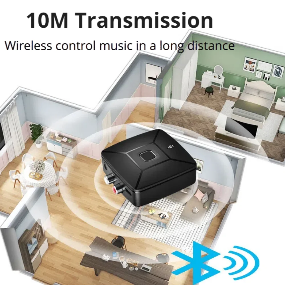 블루투스 6.0 무선 수신기 SBC AAC Hi-Fi 3.5mm AUX 잭 2RCA RCA 오디오 음악 어댑터 PC 차량용 키트 스피커 앰프
