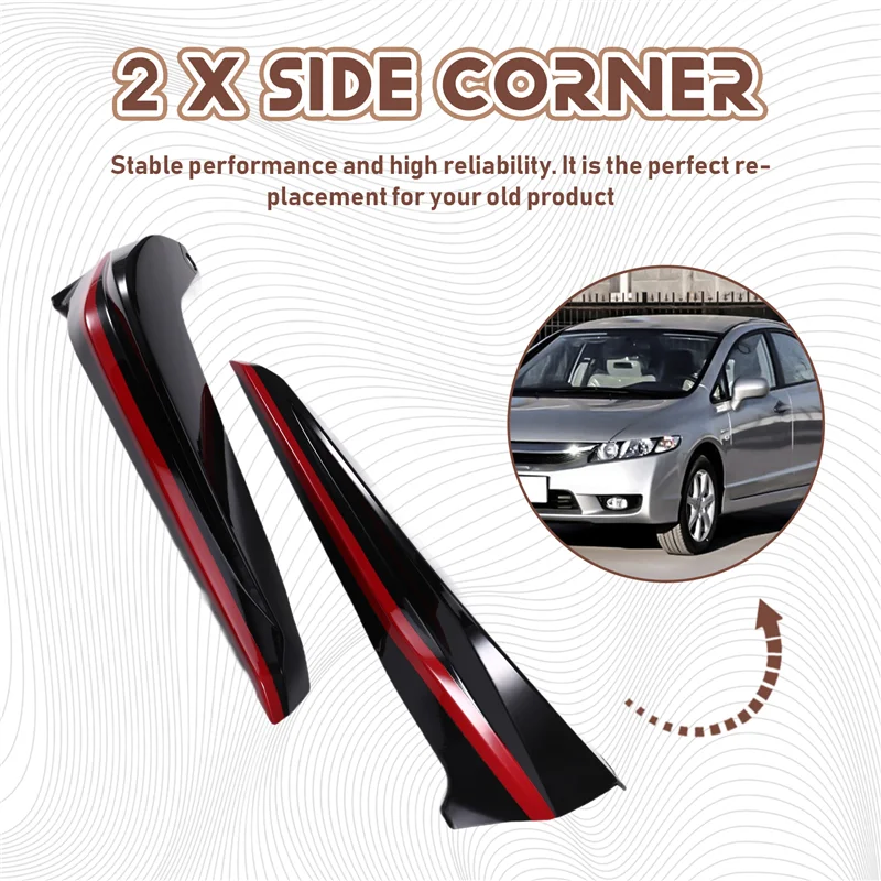 

For Honda Civic 2022-2023 Car Front Bumper Side Corner Spoiler Decor Guard Splitter